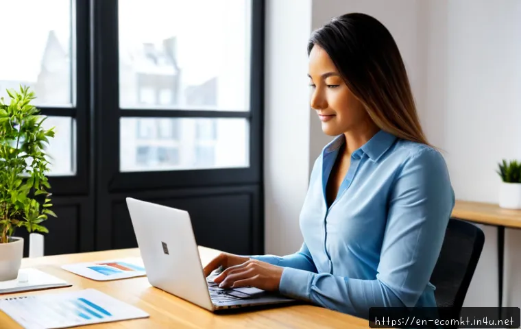 친환경 마케터의 자격 요건 - Photorealistic environmental marketing professional in a bright modern office, diverse woman in her ...