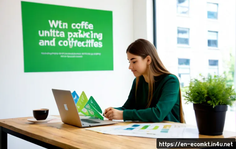 친환경 마케팅 현장 실습 - Photorealistic sustainable marketing internship scene in a bright American coworking studio, diverse...